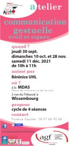 Atelier communication gestuelle éveil et signes @ Maison des Associations et des Services